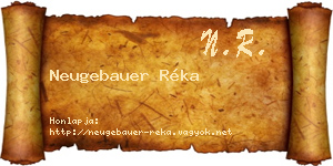 Neugebauer Réka névjegykártya